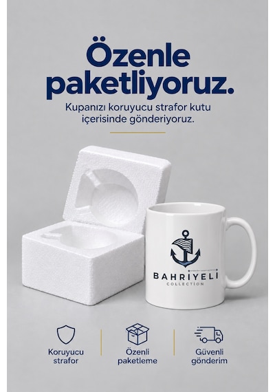 31 - Hatay Tasarımlı Baskılı Kupa Bardak Beyaz