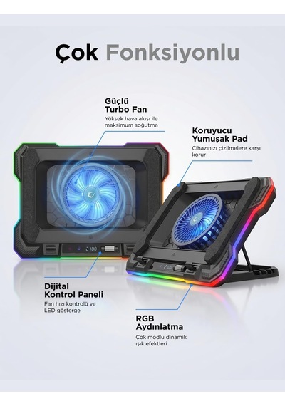Cyclone S49 Rgb Fanlı 14"-19'' Led Ekranlı Notebook Soğutucu