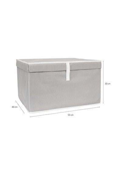 Çok Amaçlı Düzenleyici Kapaklı Sandık Tipi Kutu Hurç Organizer 3 Lü Set Gri, Maxi 50 X 40 X 30 Diğer