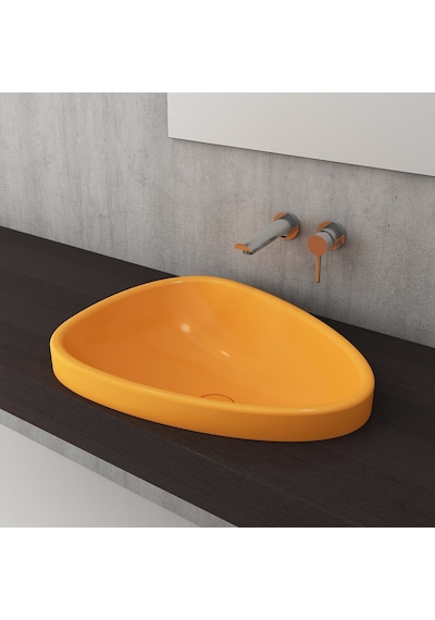 Bocchi Etna Tezgah Üstü Lavabo Parlak Mandalina Sarı 58 CM