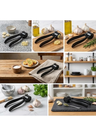Deconox Paslanmaz Metal Döküm Sarımsak Ezici Ve Presi Ergonomik Saplı Profesyonel Sarımsak Kırıcı, Kolay Tem Diğer