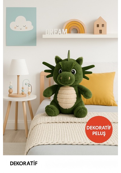 Yeşil Ejderha Peluş Oyuncak 25 Cm Sevimli Yumuşak Dolgulu Çocuk Oyuncağı & Hediye Diğer