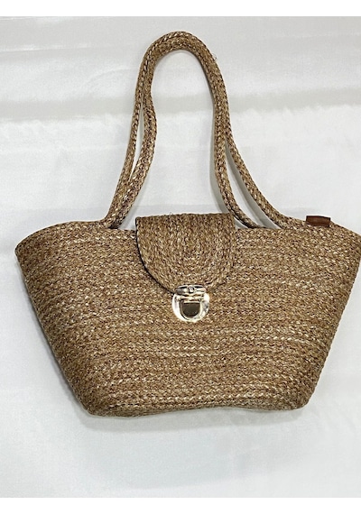 Omuz Çantası / Jüt Çanta / Otantik Çanta /plaj Çantası 35 X 25 / Hasır M Hasır M Çok Renkli