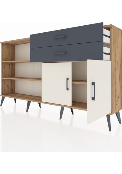 Arges Konsol 3 Raflı 2 Çekmeceli 2 Kapaklı 176x30x99 Çam-aytaşı/a Çam-aytaşı/antrasit Arges Konsol 3 Raflı 2 Çekmeceli 2 Kapaklı 176x30x99 Çam-aytaşı/a Çam-aytaşı/antrasit