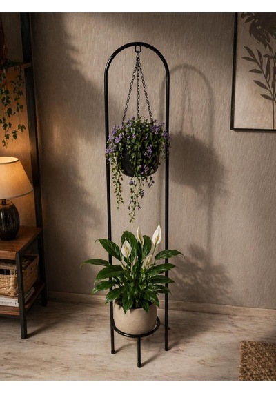 Bahçe Balkon Çiçeklik Saksı Standı Dekoratif Lüks Metal Saksılık