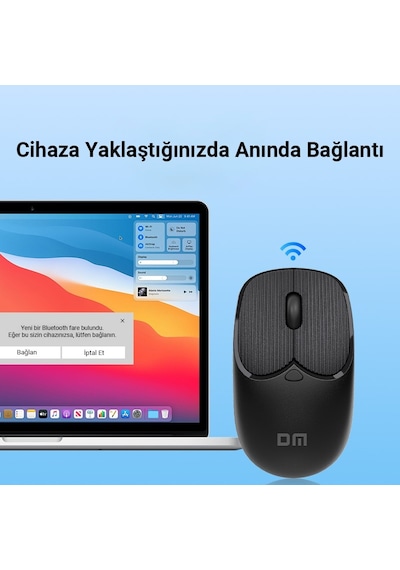 Dm K17 Dual Mode Bluetooth Ve 2.4ghz Destekli 1200dpı Kablosuz Optik Mouse Diğer