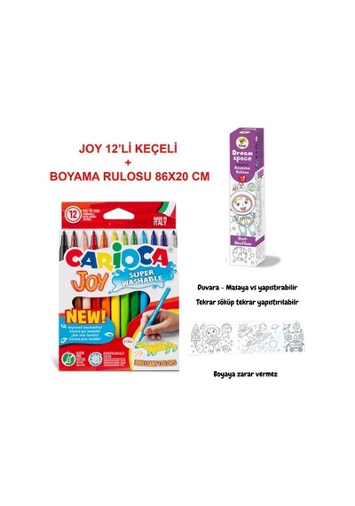 Mini Uzay Boyama Seti 12'li, Renkli Kalemler İle Eğlenceli