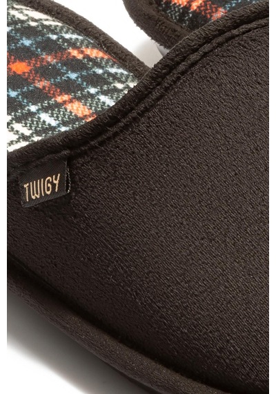 Twigy Twıgy Tw Ekose Erkek Ev Terlik Turuncu/mavi 41/46 Siyah