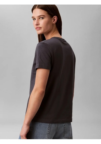 Calvin Klein Ss Monogram Crew Tee, 4xn Gri Kadın T-shirt