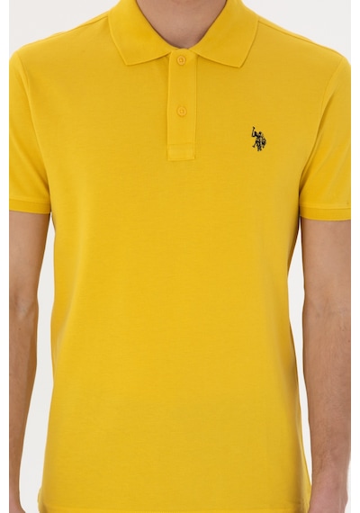 U.S. Polo Assn. Erkek Slim Fit Polo Yaka Sarı Basic Tişört 50297984-VR094
