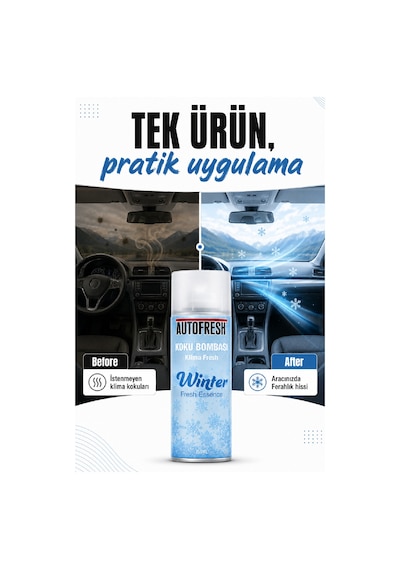 Klima Fresh Koku Bombası 150 Ml Winter Fresh Araç İçi Koku Giderici Sprey