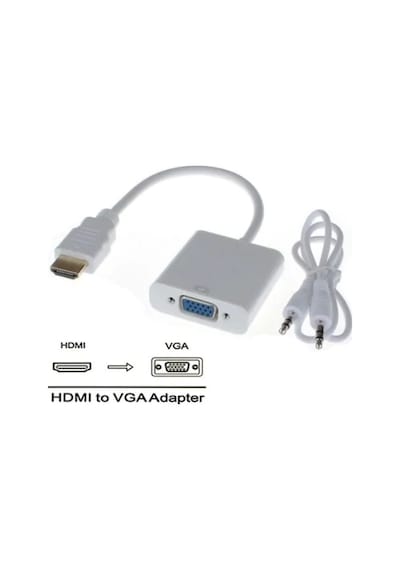 Hdmi To Vga Çevirici Dönüştürücü + Ses Kablosu