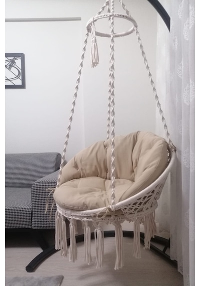 Woodshut Tek Kişilik Makrome Salıncak Mis38003 Naturel Woodshut Tek Kişilik Makrome Salıncak Mis38003 Naturel