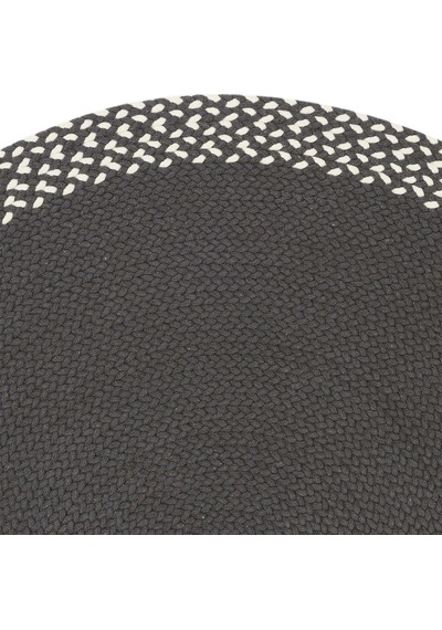 Cool Halı Glenn Antrasit Oval Pamuklu Kilim Leke Tutmaz Çift Taraflı Yıkanabilen Bohem Mutfak Kilimi