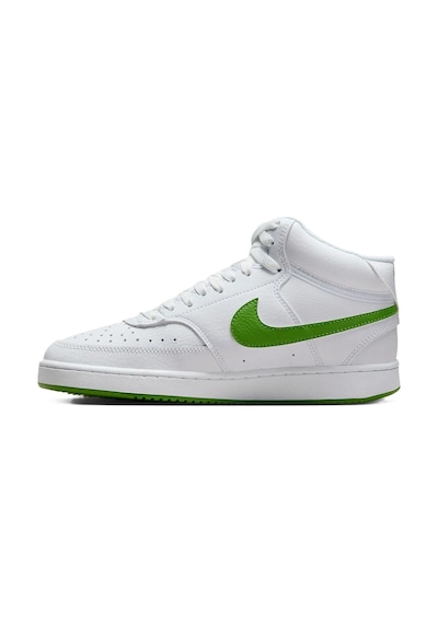Nike Court Vision Mid Sneaker Bilekli Günlük Beyaz Yeşil Swoosh Spor Ayakkabı Beyaz