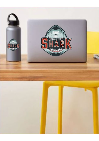 Köpek Balığı Shark Sticker - Araba Oto Motosiklet Karavan Sticker - 00030 15x15 Cm