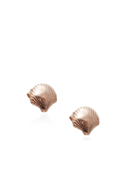 Mini Istiridye Küpe - Rose