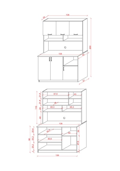 Lüks Kahve Köşesi Dolabı %100 Mdf Çok Amaçlı Erzak Depolama Dolabı Kahve03 Kül Gri