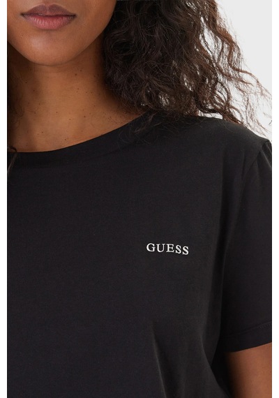 Guess Bayan T Shirt V6gı17 K2984 Jblk Siyah Siyah