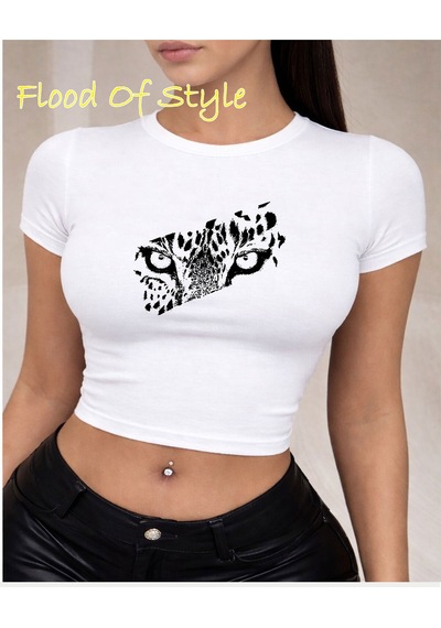Flood Of Style Beyaz Babby Tee Aslan Gözü Minimal Özel Tasarım