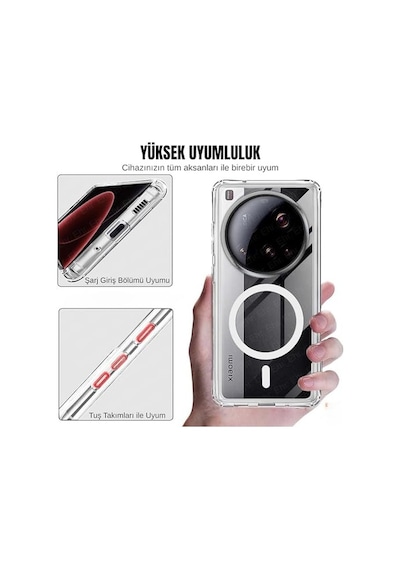 Ayrex 15 Uyumlu Kamera Korumalı Şarj Özellikli Sert Sararmaz Kristal Şeffaf Kılıf Şeffaf Mi 15 Diğer