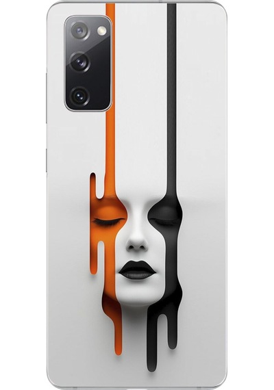 Samsung Galaxy S20 Fe Uyumlu Şeffaf Kılıf Estetik Yüz Tasarımlı