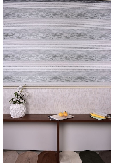 Gri Düz-pliseli Etek Dilimsiz 10790-v11 Zebra Stor Güneşlik Perde