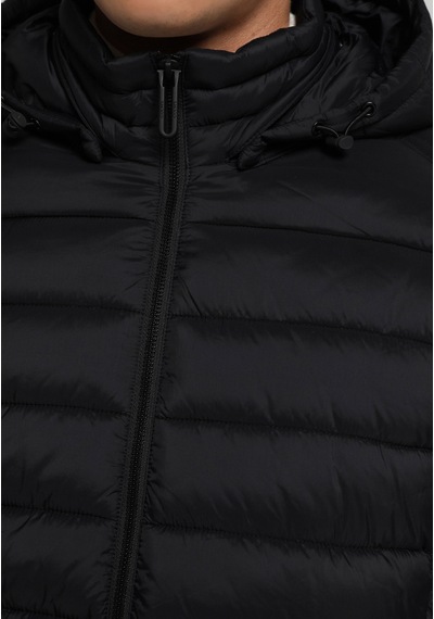 Colin's Colins Slim Fit Kapüşonlu Fermuarlı Astarlı Erkek Siyah Mont Cl1082935 Q1.v1 Blk