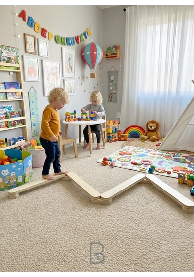montessori denge yolu - portatif ahşap denge yolu