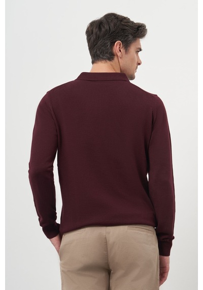 Morven Erkek Bordo Basic Polo Yaka Dynamic Fit Rahat Kesim Triko 27kc017002750 Bordo