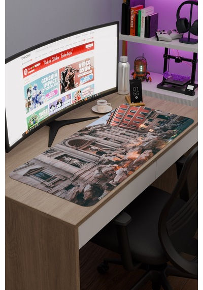 Roma İtalya V2 90x40 Xxl Gaming Kauçuk Kaymaz Taban Mouse Pad Fare Altlığı