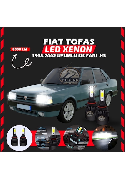 Fiat Tofaş Sis Farı Uyumlu Şimşek Etkili Led Xenon Light Series H3