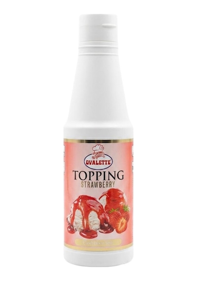 Ovalette Topping Çilek Sosu 1 Kg Waffle, Pancake, Tatlı Ve İçecekler İçin Yoğun Çilek Aromalı Topping