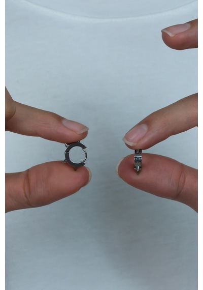 Çivili Geçmeli Unisex Erkek Kadın Çelik Küpe 3 MM 3 Renk Mse3