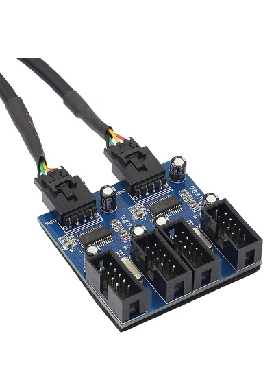 Alfais 6072 Anakart İç Usb Hub 9 Pin Header 1x4 Çoğaltıcı Port Genişletici Panel Rgb Dişi