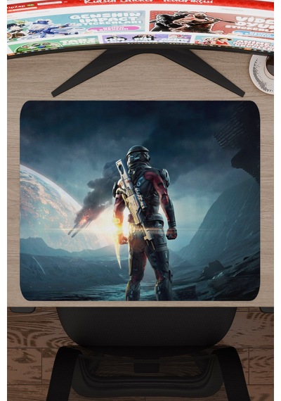 Mass Effect Kaymaz Dikişli Kauçuk Oyuncu Mousepad V3 - 48x40 Xl Gaming Mouse Pad Fare Altlığı