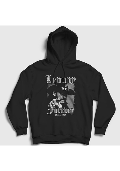 Presmono Unisex Forever Motörhead Lemmy Kilmister Kapüşonlu Sweatshirt Siyah