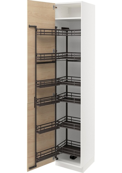 Ikea Beyaz Şık Mutfak Dolabı 60x60x200 Cm Askersund Açık Dişbudak Görünümlü