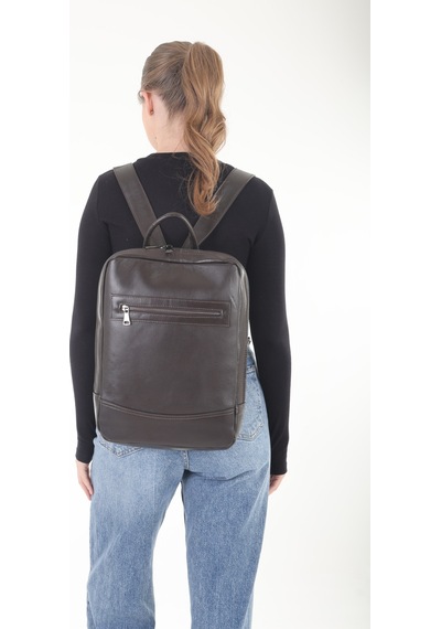 Erzeno Hakiki Deri Laptop & Evrak Çantası - Kahverengi Unisex Laptop Sırt Çantası Kahverengi - 761747751 Kahverengi