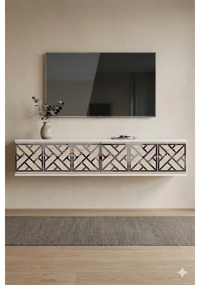 Tda1238bts Arex Duvara Montaj Tv Sehpası Beyaz-traverten-silver 120cm Tda1238bts Arex Duvara Montaj Tv Sehpası Beyaz-traverten-silver 120cm