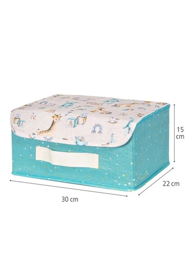 Tex Republic Baby Kapaklı Kutu - Bebek Odası Düzenleyici 30 X 22 X 15 Cm Mavi