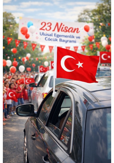 30x45 Cm Konvoy Bayrağı Alpaka Kumaş Dayanıklı, Canlı Renkli Araç Bayrağı 1 Adet Tek Ebat