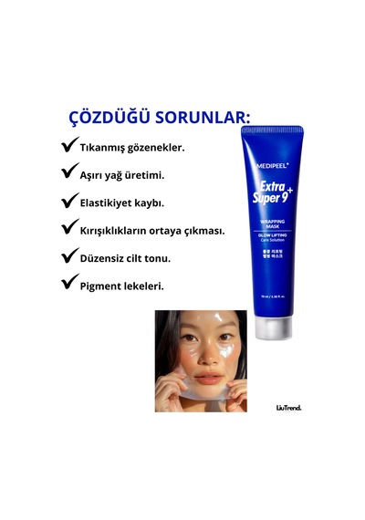 Medipeel Extra Super 9 Plus Water Glow Lifting Wrapping Mask 70 Ml Asitli Film Maskesi M0481