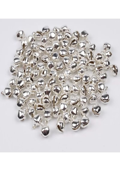 100 Adet 12mm Gümüş Renk Kulplu Zil,çan,çıngırak,metal Amigurumi