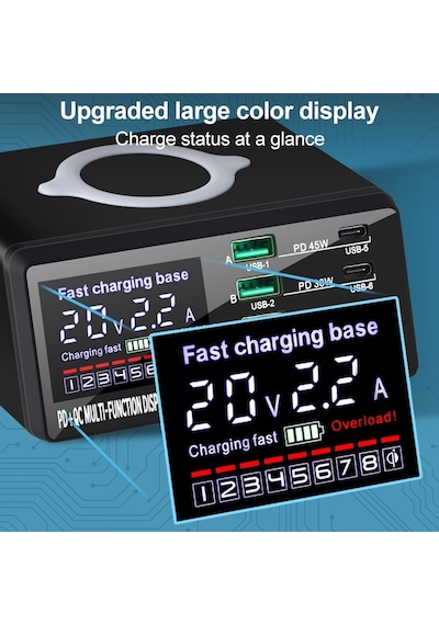 X9D 110W Çoklu Bağlantı Noktalı Akıllı Şarj Istasyonu + Kablosuz