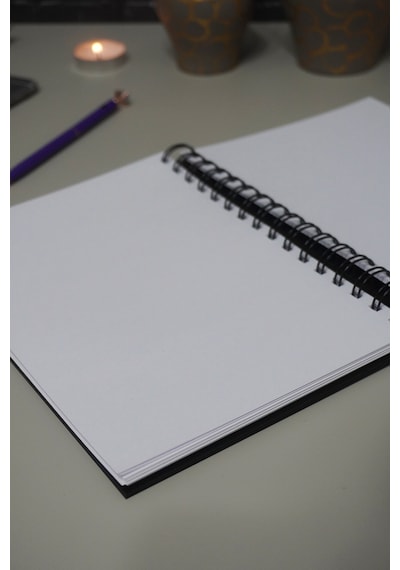 Elif Vav Siyah Ahşap Kapaklı Defter - Ajanda - Günlük - Dini Çizgisiz Defter-a5 Notebook