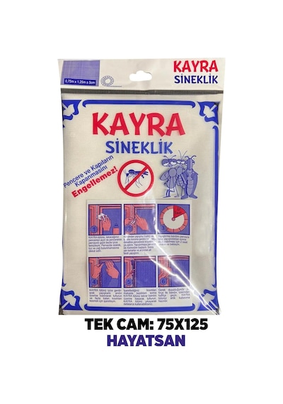 Hayatsan - Sineklik Tek Cam + Yapıştırıcı Bant - Ölçü: 75x125 Cam