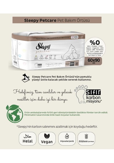 Sleepy Petcare Evcil Hayvan Bakım Örtüsü 30'lu X 4 Paket Diğer