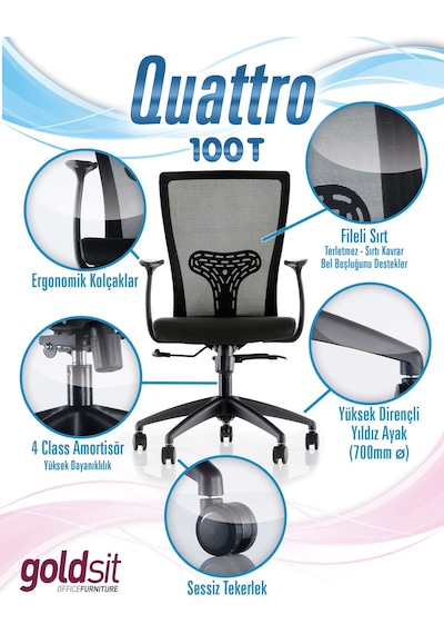 Dekofis Goldsit Quatro Çalışma Koltuğu 100T