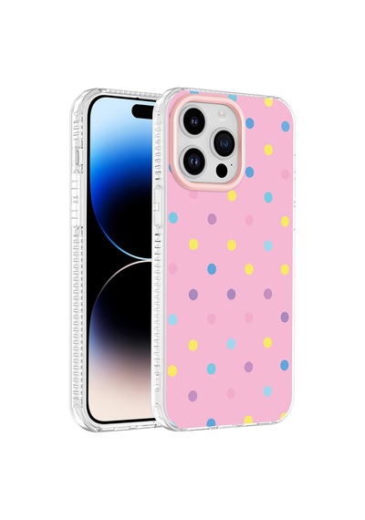 Maks Technology Apple iPhone Uyumlu 14 Pro Max Kılıf Airbag Tasarımlı Mkst Potik Sert Pc Kapak - Pembe